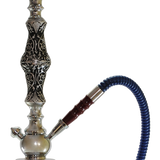 Arabic blue glass hookah isolated on white background