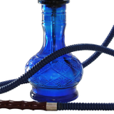 Arabic blue glass hookah isolated on white background